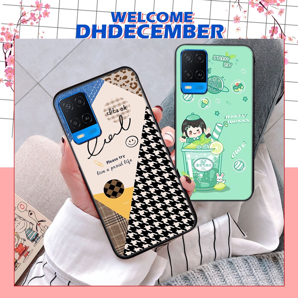 Ốp lưng Oppo A54 in hình nice ,good luck happy ốp xinh viền dẻo đẹp chất