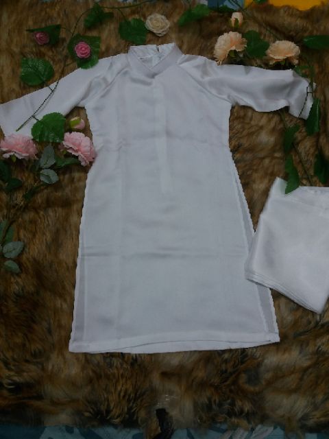 ÁO DÀI LỤA SATIN KÈM QUẦN CHO BÉ GÁI