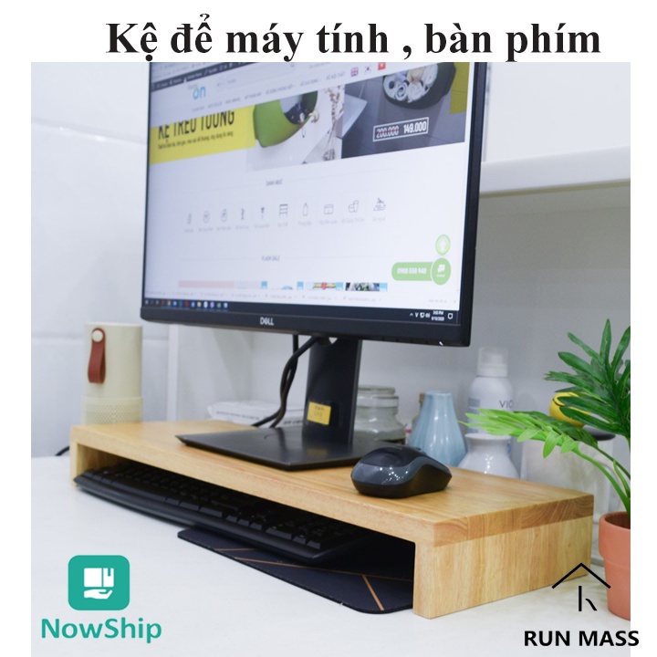 Kệ gỗ để màn hình máy tính,lap top cho bàn làm việc RunMass1