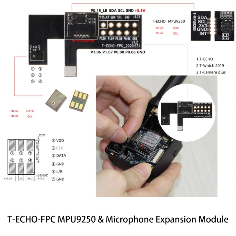 Bảng Mạch Phát Triển T-echo GPIO MPU9250 Micro Chất Lượng Cao