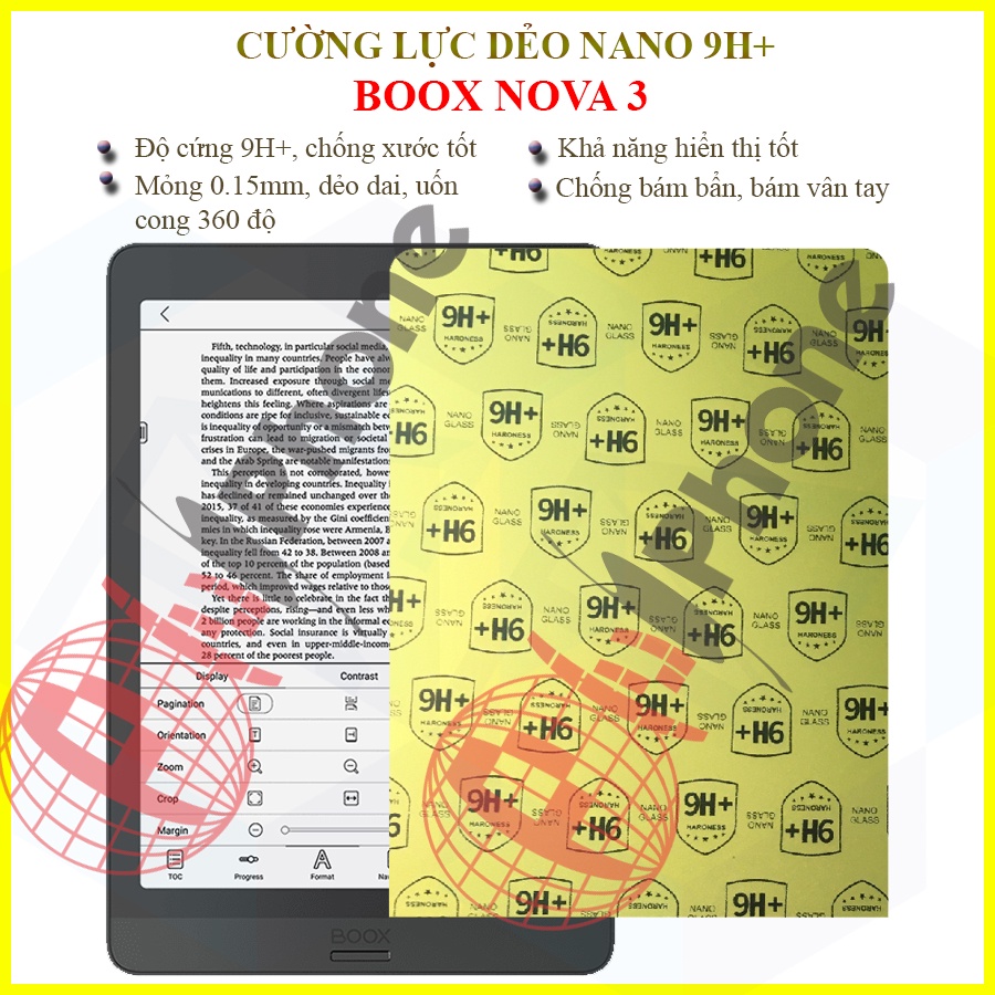 Dán cường lực dẻo nano trong hoặc nhám cho máy đọc sách Onyx Boox Nova 3 (nova3) 7.8 inch - Dán tablet