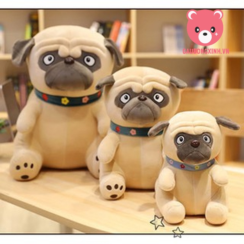 Gấu Bông Chó Mặt Nhăn Siêu CUTE, Thú nhồi bông chó PUG đáng yêu, gối ôm cho bé hàng cao cấp