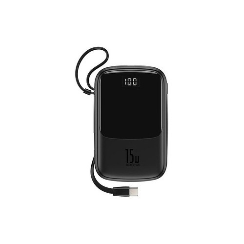 PIN SẠC DỰ PHÒNG BASEUS Q Pow tích hợp Cable 10000mAh  3A - 15W Led Hiển Thị PPQD-A02