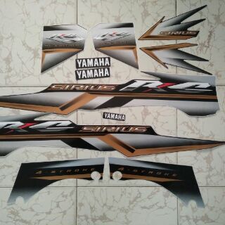 Bộ tem xe yamaha virus RC đen bạc