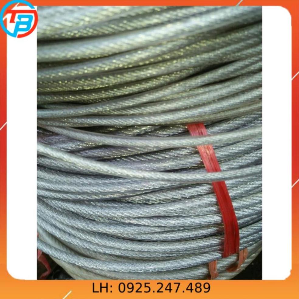 Combo dây phơi cáp lụa bọc nhựa đường kính 4mm (Dây phi 4 - 2 Nở móc 8 - 1 Tăng đơ 8 - 2 Khóa cáp 6)