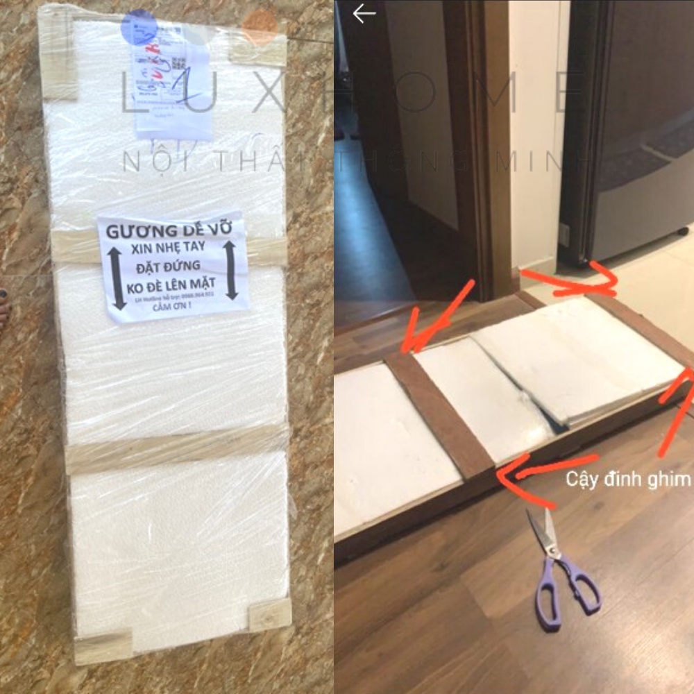 Gương Đứng 120*40cm LUXHOME Viền nhỏ có Chân đứng &amp; Tựa tường &amp; Treo tường.