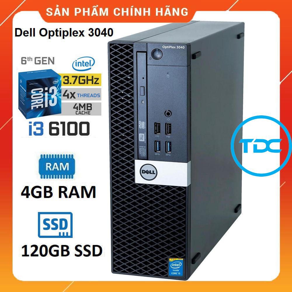 Case máy tính Dell Optiplex 3040 core i3 6100 ram 4gb SSD 120gb. Quà Tặng. Bảo hành 24 tháng. Hàng nhập khẩu