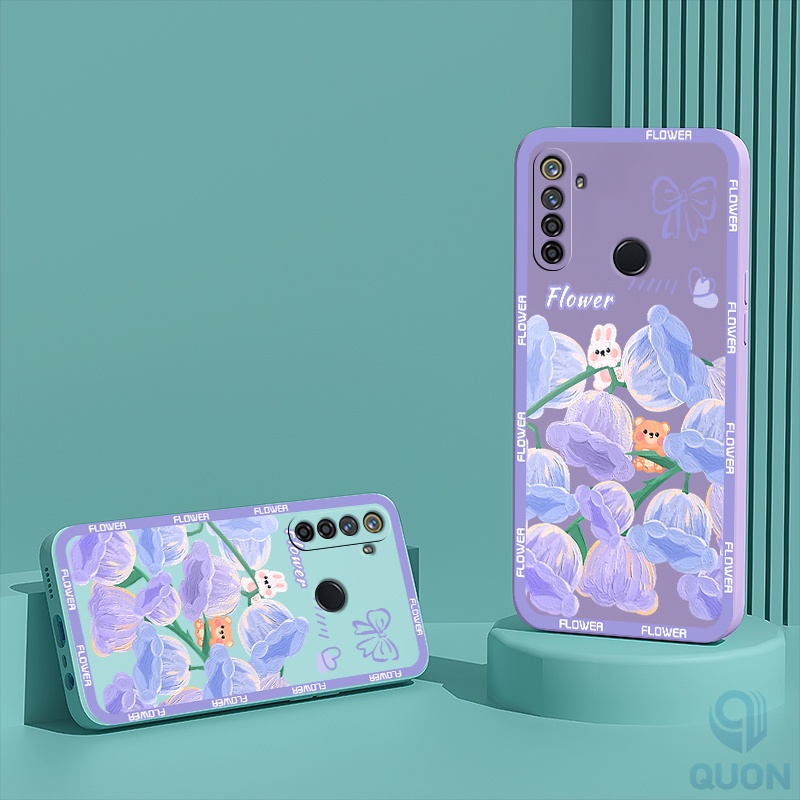 Ốp Điện Thoại TPU Mềm Hình Cô Gái Và Bông Hoa Cho Realme 5 6 7 8 Pro 8 V13 5i 6i 7i 8i 9i C17