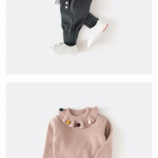 Áo len cổ bèo cục bông sz 110