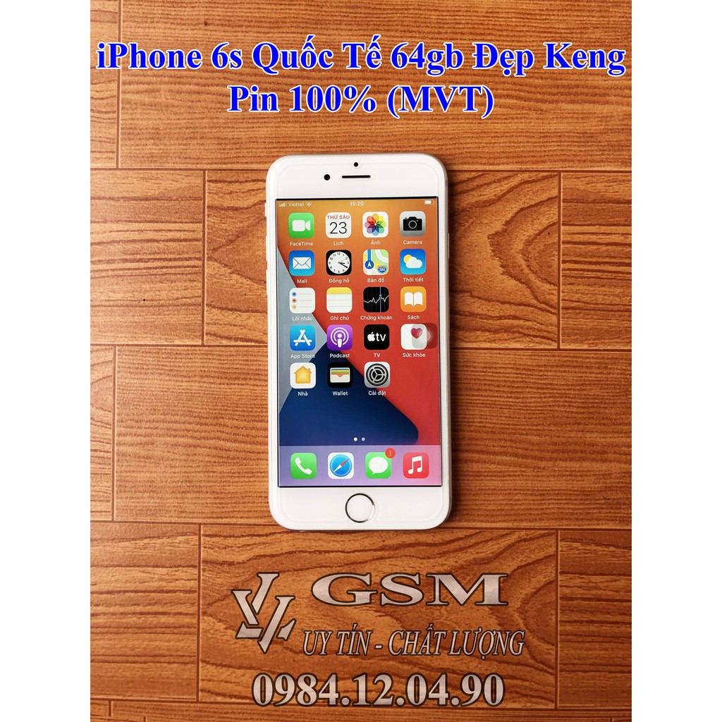 ĐIỆN THOẠI IPHONE 6S QUỐC TẾ 64GB - PIN 100% (MVT)