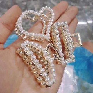 Set 3 kẹp càng cua ngọc trai giả nửa đầu