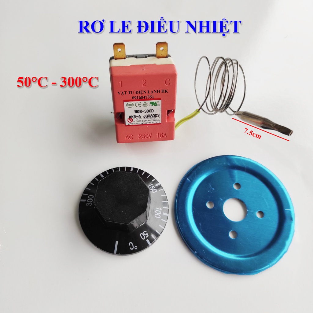 Rơ le điều chỉnh nhiệt độ nồi chiên - chảo lẩu - lò nướng - bếp phở 30 - 110 độ C hoặc 50 - 300 độ C role cảm biến nhiệt