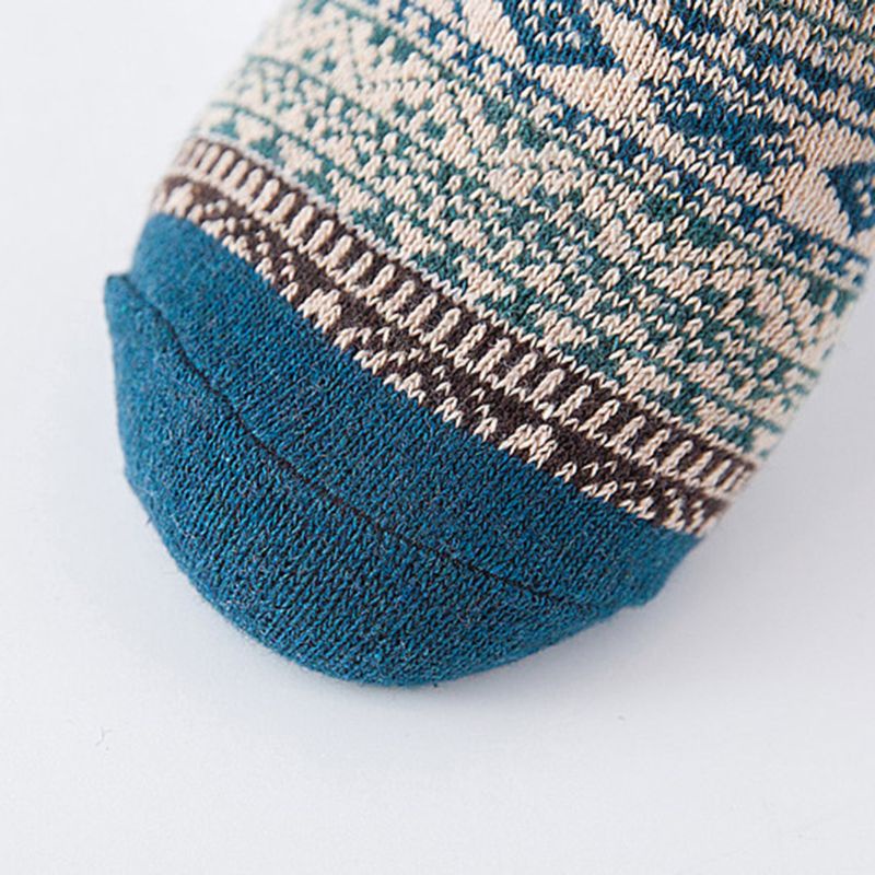 Vớ Len Giả Lông Thỏ Họa Tiết Kẻ Sọc Dày Dặn Phong Cách Retro Cho Nam