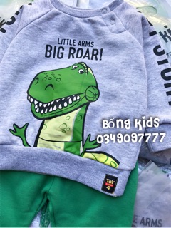 Bộ Nỉ Bé Trai Khủng Long Xanh Primark