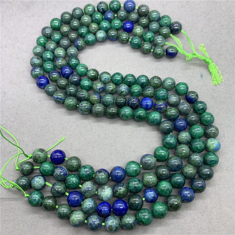 Chuỗi hạt đá ngọc lưu ly 4-12mm sang trọng màu xanh lam dáng tròn