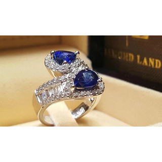 Mới Nhẫn Đính Đá Sapphire Hình Giọt Nước
