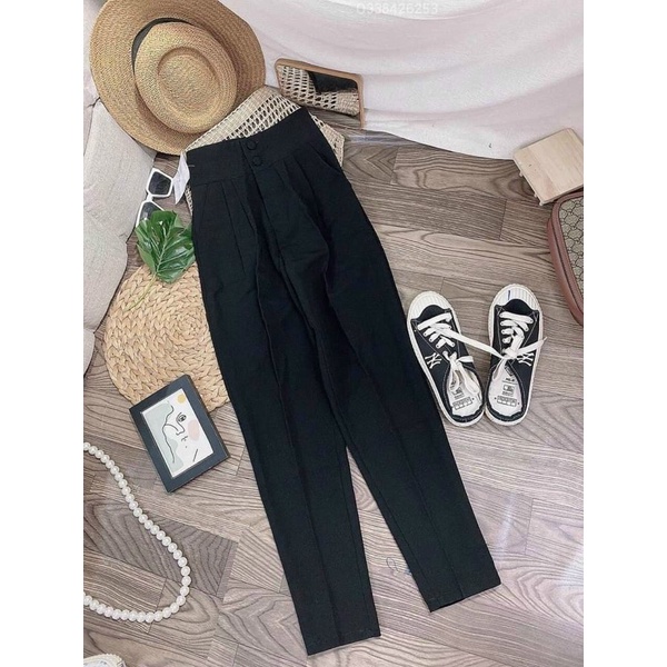 Quần Tây Baggy 2 Khuy Cúc bọc /SIÊU SALE/ Lưng Cao, Form thụng. Chất tuyết Mưa vitex dày Dặn