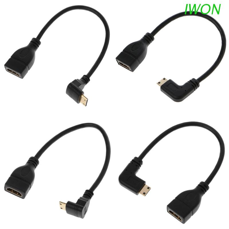 Cáp chuyển đổi IWON Mini USB HDMI góc 90 độ