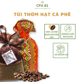 Túi thơm hạt cà phê treo xe ô tô, tủ quần áo, phòng khách, phòng bếp khử mùi ẩm mốc- trang trí Túi thơm hạt cà phê
