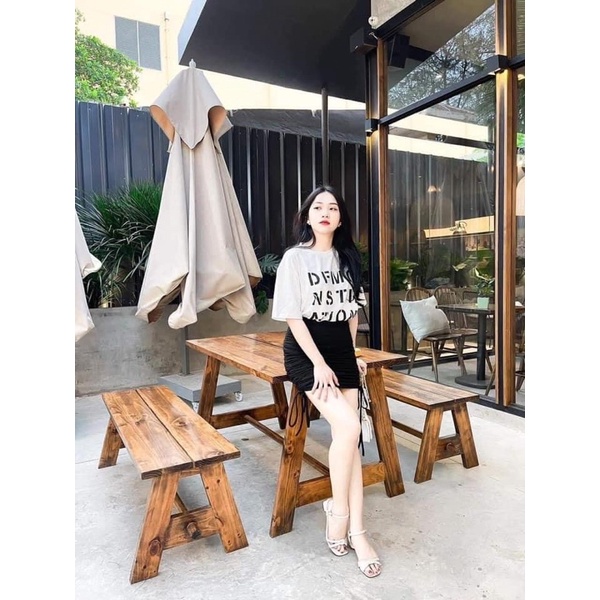 Set Chân Váy Rút Kèm Áo Phông Năng Động Cá Tính Hàng Taobao có Sẵn | BigBuy360 - bigbuy360.vn