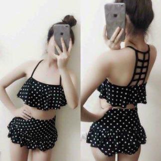 ĐỒ BƠI NỮ Bikini 2 mảnh áo đan ô vuông lưng ( Có 3 màu) mới nhất Xịn