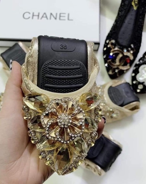 Giày bệt đính đá cao cấp