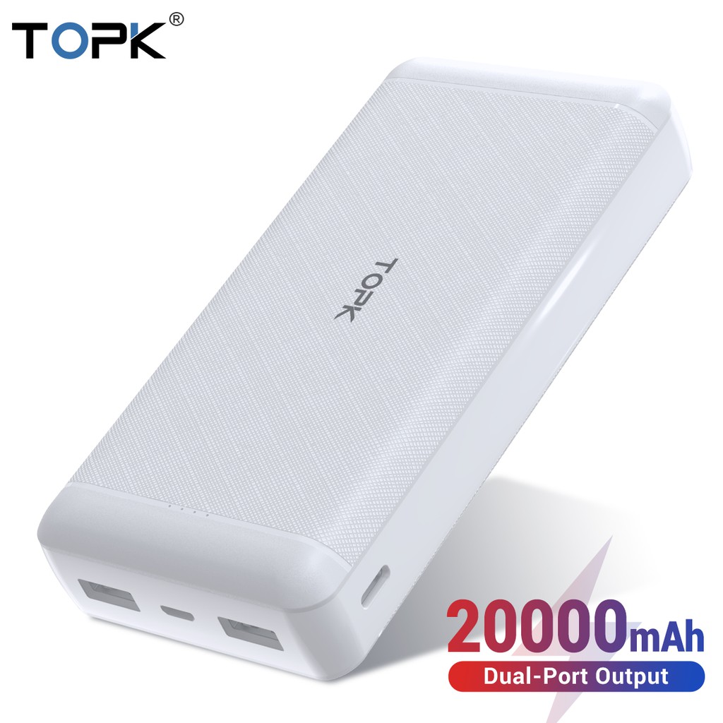 [Mã ELMALL8 giảm 8% đơn 500K] Sạc dự phòng TOPK hai cổng USB tiện gọn dễ mang theo 20000mAh | BigBuy360 - bigbuy360.vn