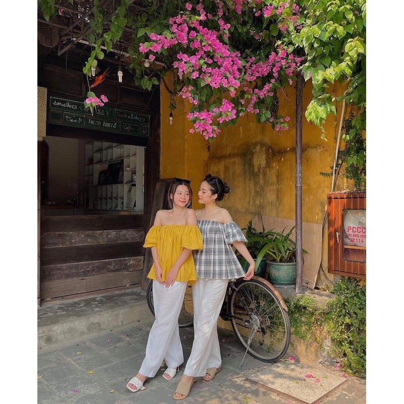 [Mã FAXANH245 giảm 10K đơn 50K] SÉT ÁO TRỄ VAI TAY RỘNG VÀ QUẦN ỐNG RỘNG VẢI MỀM MỊN THOÁNG MÁT THỜI TRANG THIẾT KẾ | BigBuy360 - bigbuy360.vn