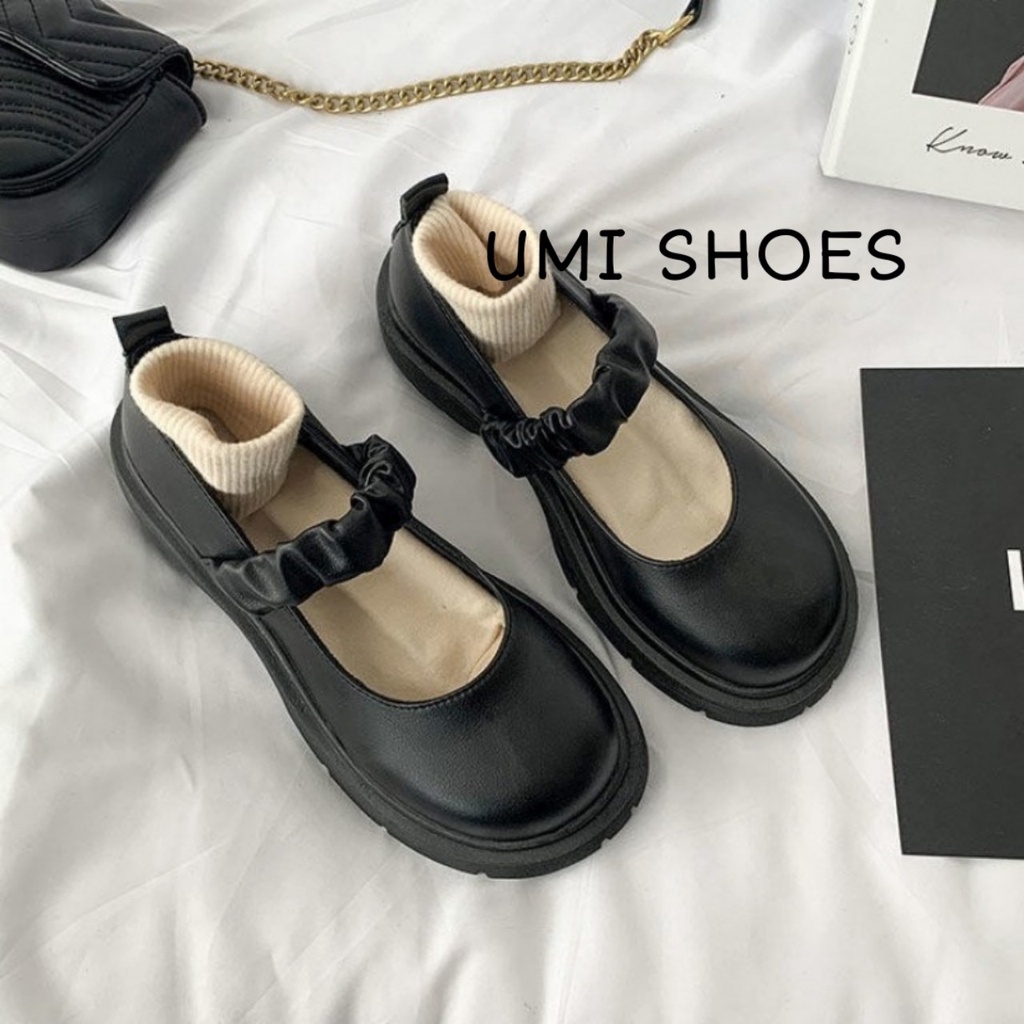 Giày Búp Bê Lolita 4 Cm Dây Chun Ôm Chân Phong Cách Hàn Quốc kiểu mới Retro hot xinh quai nhún ulzzang nhẹ nhàng đế bằng