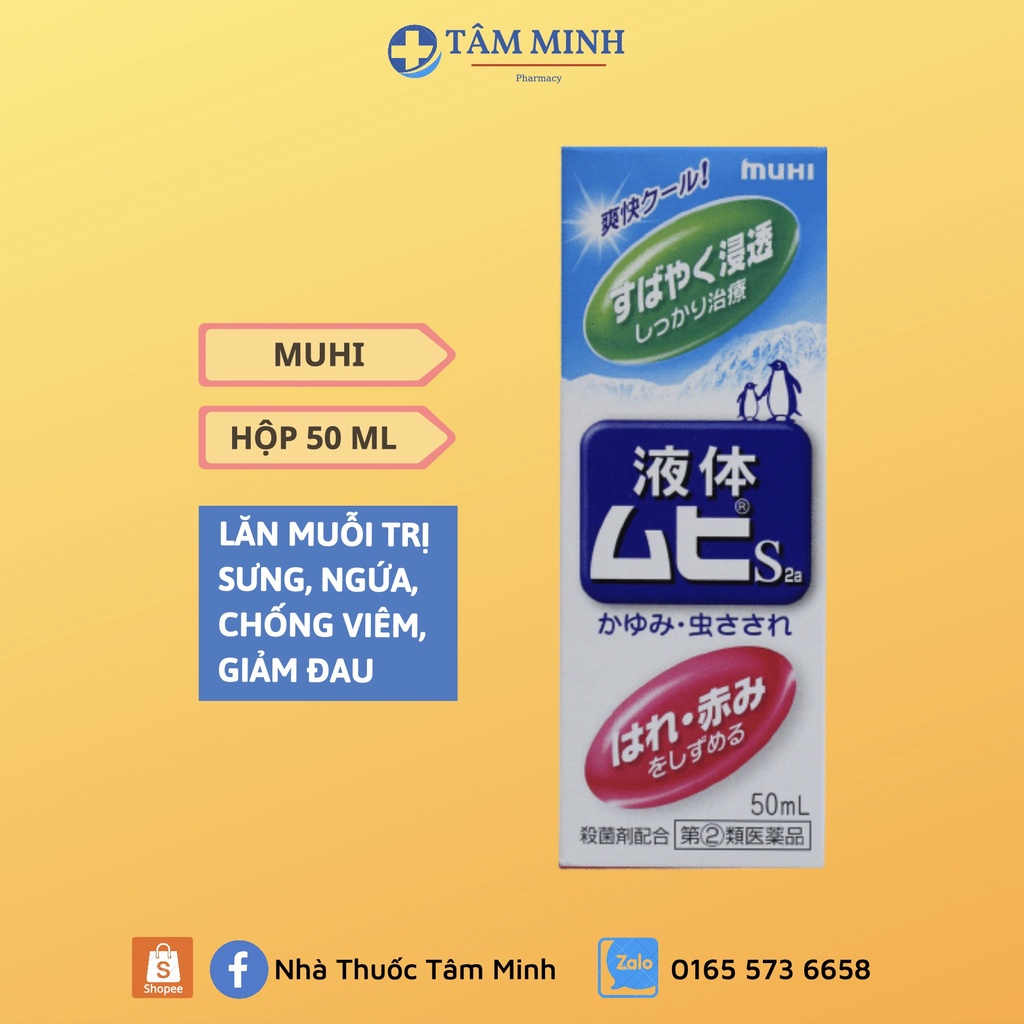 (NỘI ĐỊA) BÔI MUỖI DẠNG LĂN MUHI NHẬT BẢN 50ML