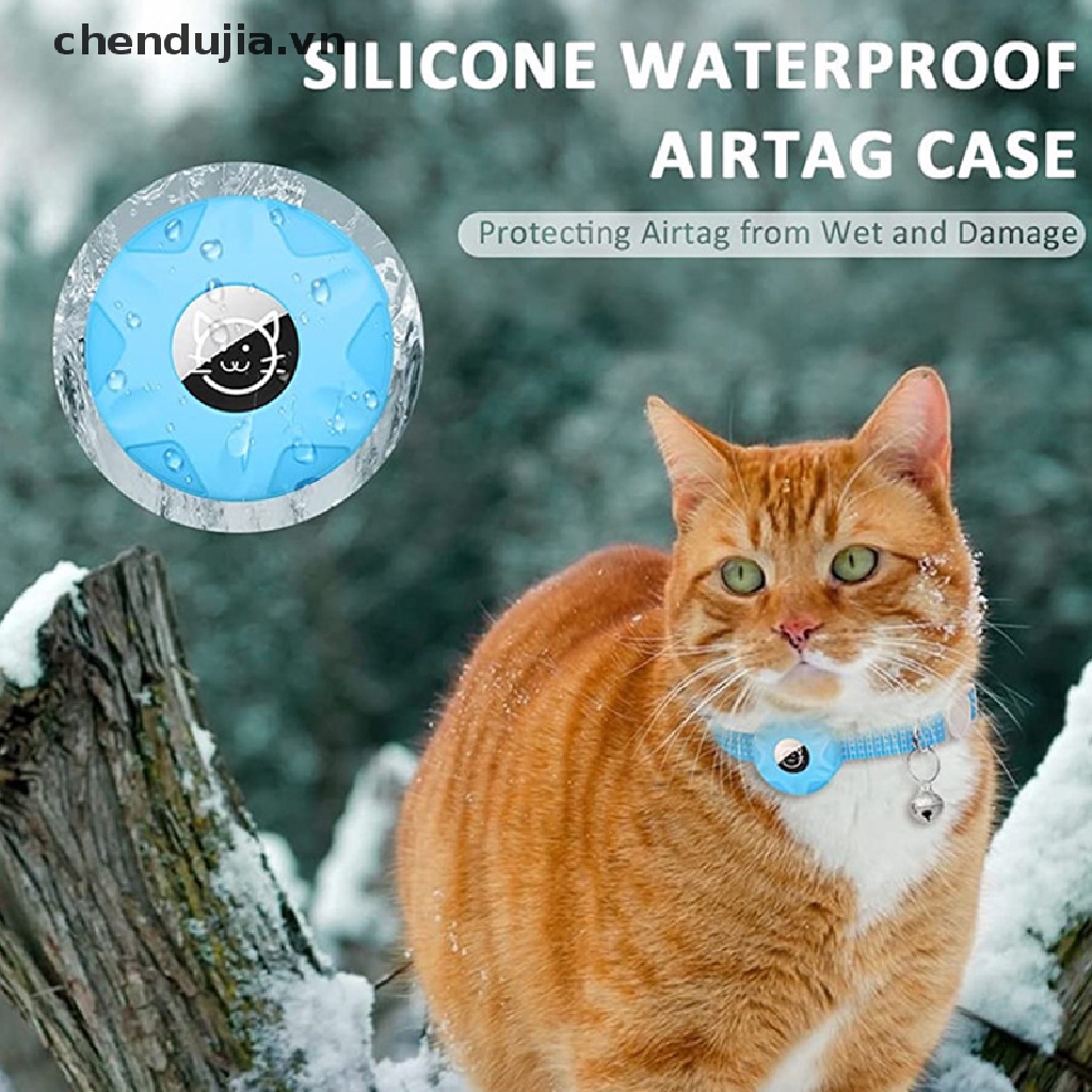 Vòng Cổ Nylon Gắn Thẻ AirTag Phản Quang Tùy Chỉnh Chống Thất Lạc Kèm Giá Đỡ Bằng Silicon Bảo Vệ Cho Thú Cưng / Mèo Cưng