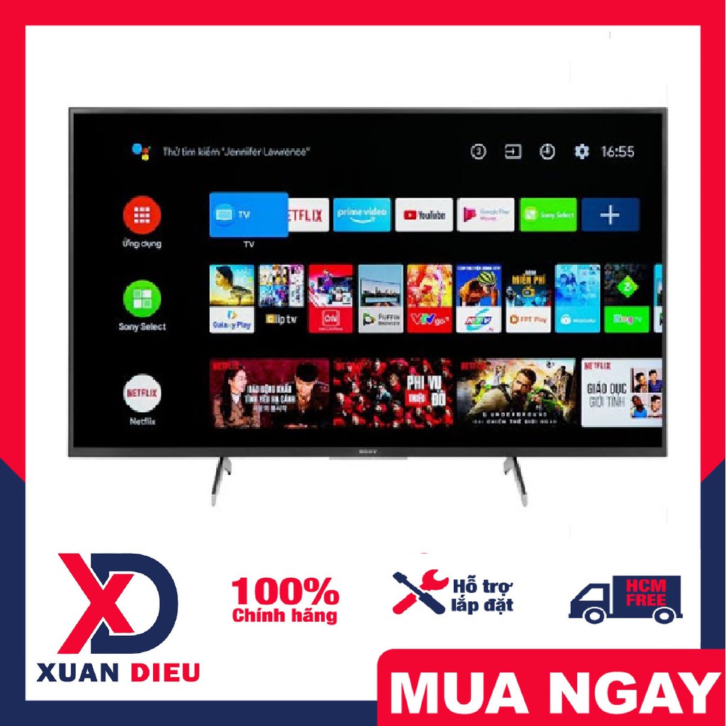 Android Tivi Sony 4K 49 inch KD-49X8500H/S Mới 2020.Remote thiết kế mới RMF-TX500P Tính năng thông minh:Trợ lý ảo Google