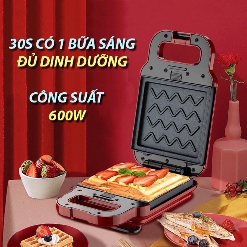 ( có Sẵn) [Hàng Chính Hãng] TORSOM Máy làm bánh sandwich waffle 2in1, chế biến đồ ăn nhanh cao cấp