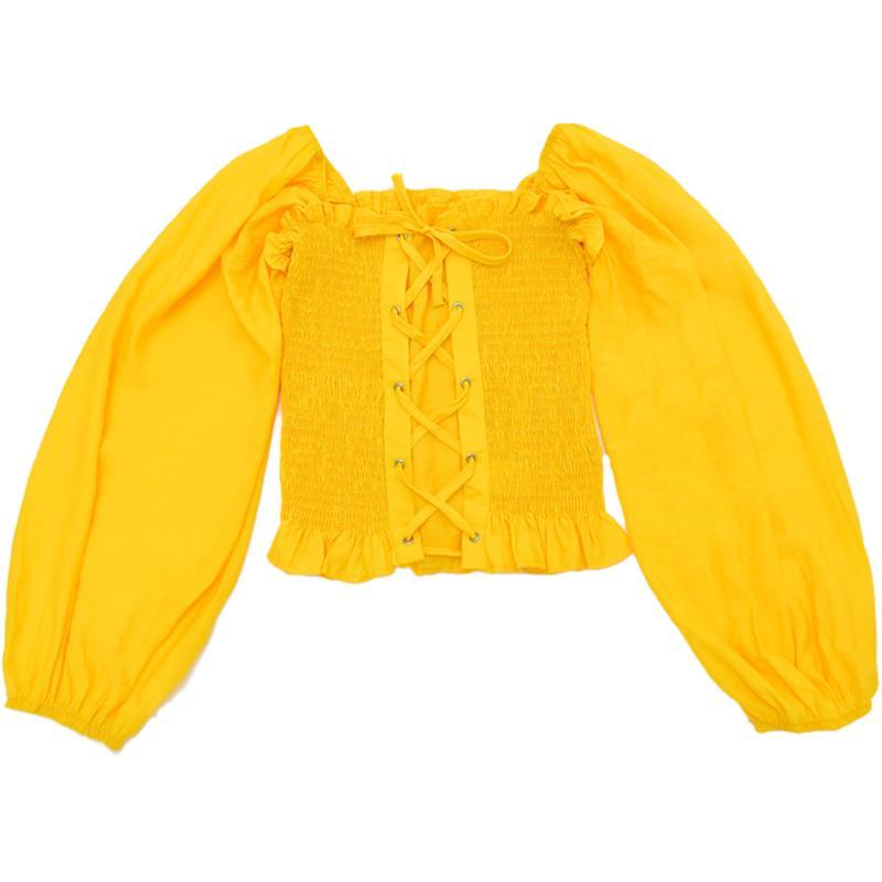 Áo Kiểu Tay Dài Hở Vai Phong Cách Retro Pháp Ngọt Ngào Mới