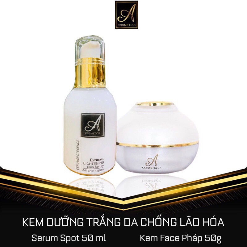 Combo Kem Face Pháp + Serum Spot 💎Dưỡng Trắng Da Mềm Mịn Căng Bóng, Ngừa Lão Hoá💎Mỹ phẩm Phương Anh Acosmetics