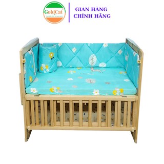 Bộ quây cũi kèm ga vải thương hiệu Goldcat chất liệu poly cotton dùng cho