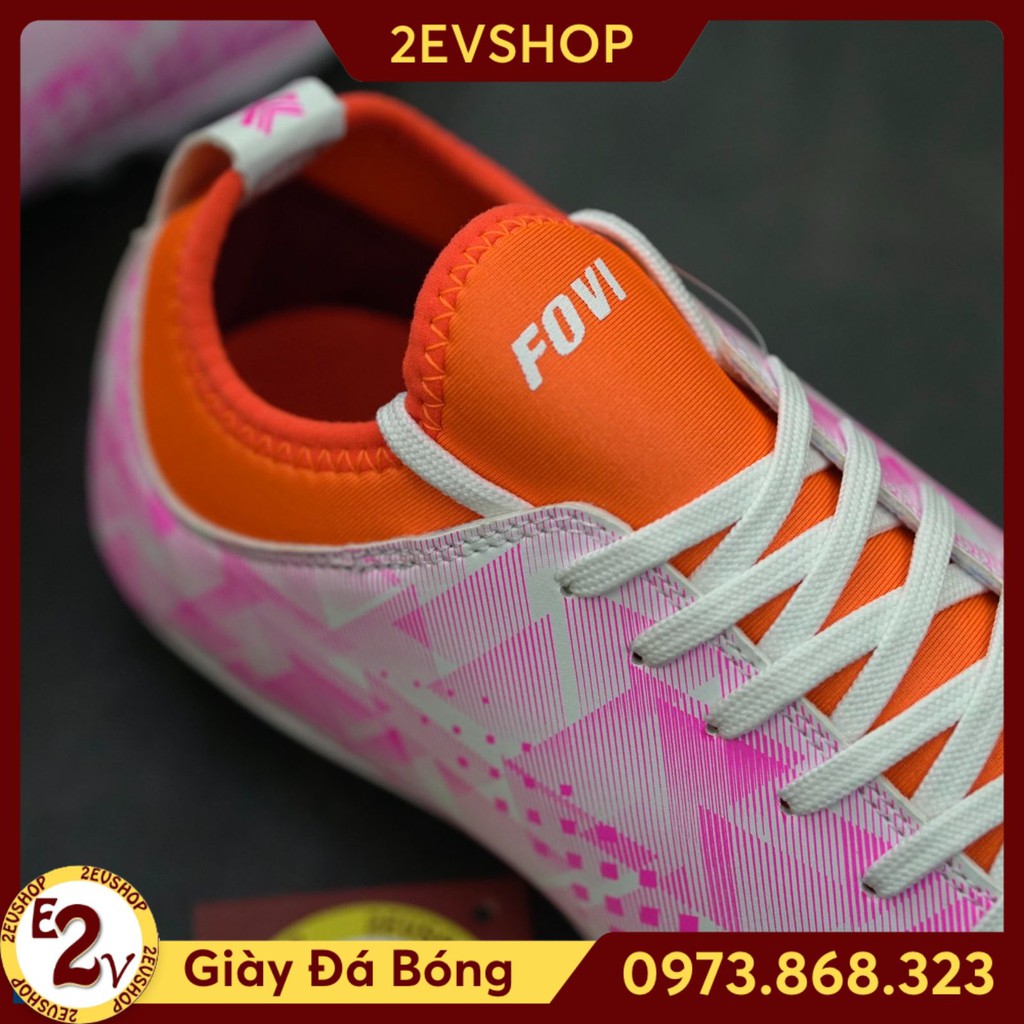 Giày đá bóng thể thao nam Fovi Debut Hồng, giày đá banh cỏ nhân tạo đế mềm - 2EVSHOP