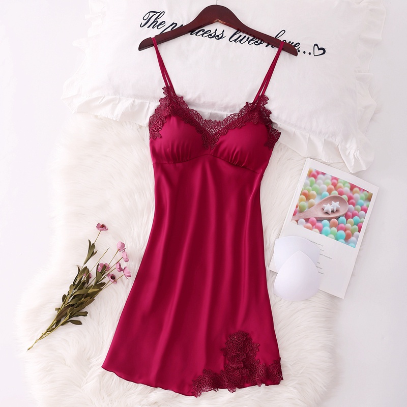 Đầm Ngủ Hai Dây Siêu Mỏng Bằng Lụa Mát Phối Ren Quyến Rũ Dành Cho Nữ Vào Mùa Hè 2021 | BigBuy360 - bigbuy360.vn
