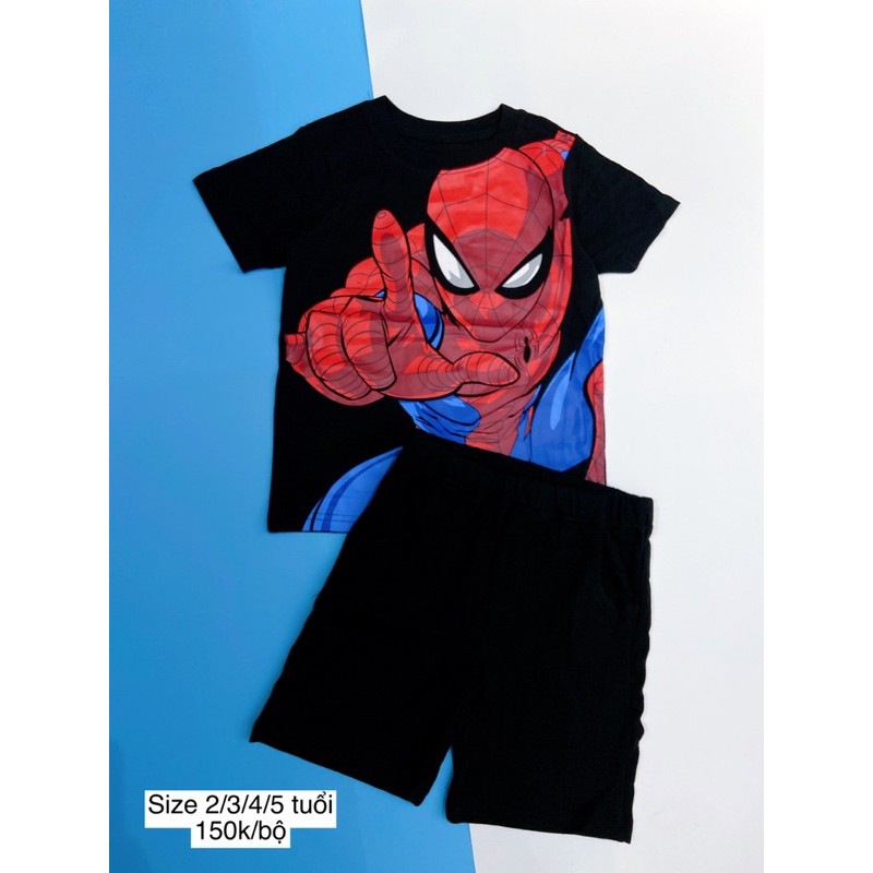 Bộ đồ spiderman paw patrol áo quần cotton hè 2021 hàng xuất Ảnh Thật