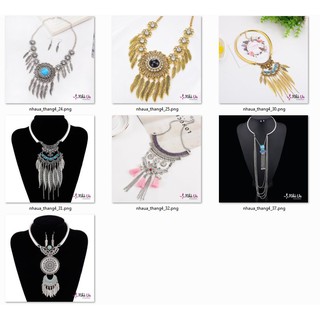 Những set vòng cổ - hoa tai boho