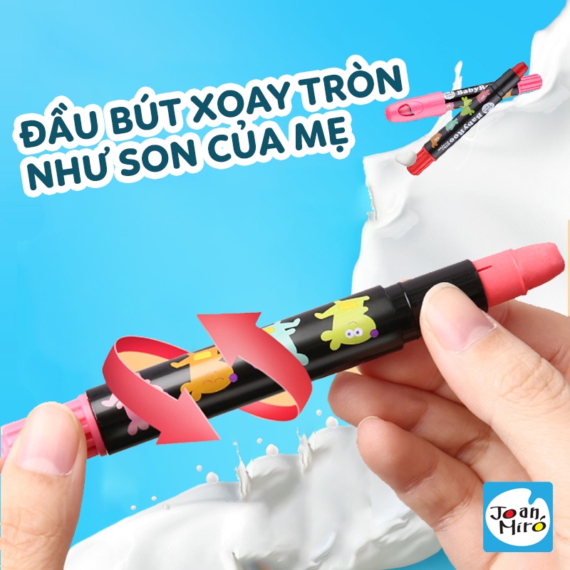 [DỄ RỬA] Sáp Lụa Silky Crayon - CHÍNH HÃNG Joan Miro dễ dàng tẩy xóa tiêu chuẩn Châu Âu Cho Bé 3+