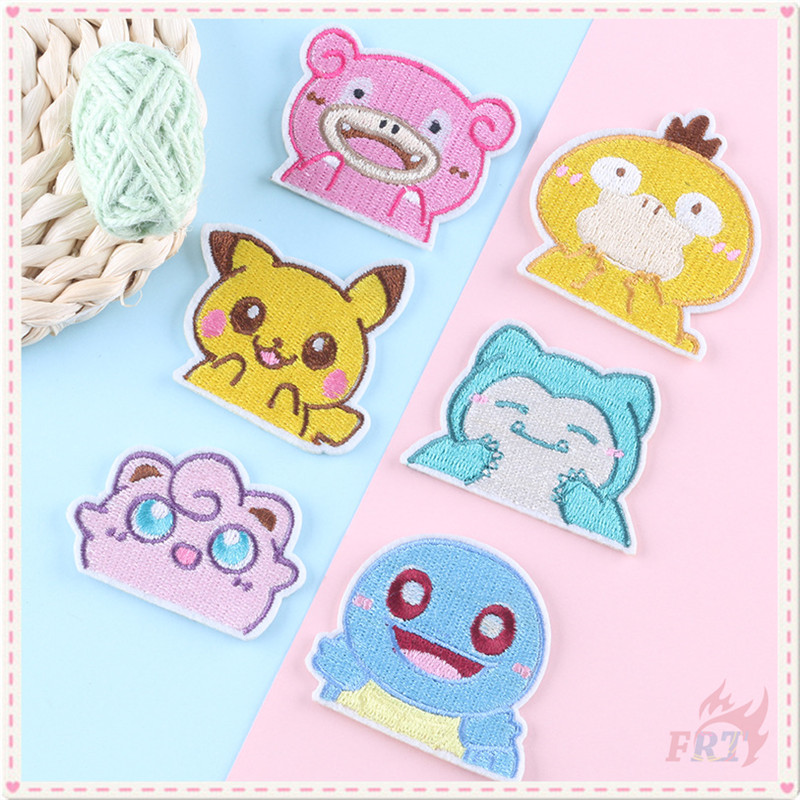 ✿ Pokemon GO - Anime Game Self-adhesive Sticker Patch ✿ 1Pc Pikachu Jigglypuff Squirtle Psyduck Snorlax Slowpoke DIY Sew on Iron on Embroidery Clothes Bag Accessories Badges Patches