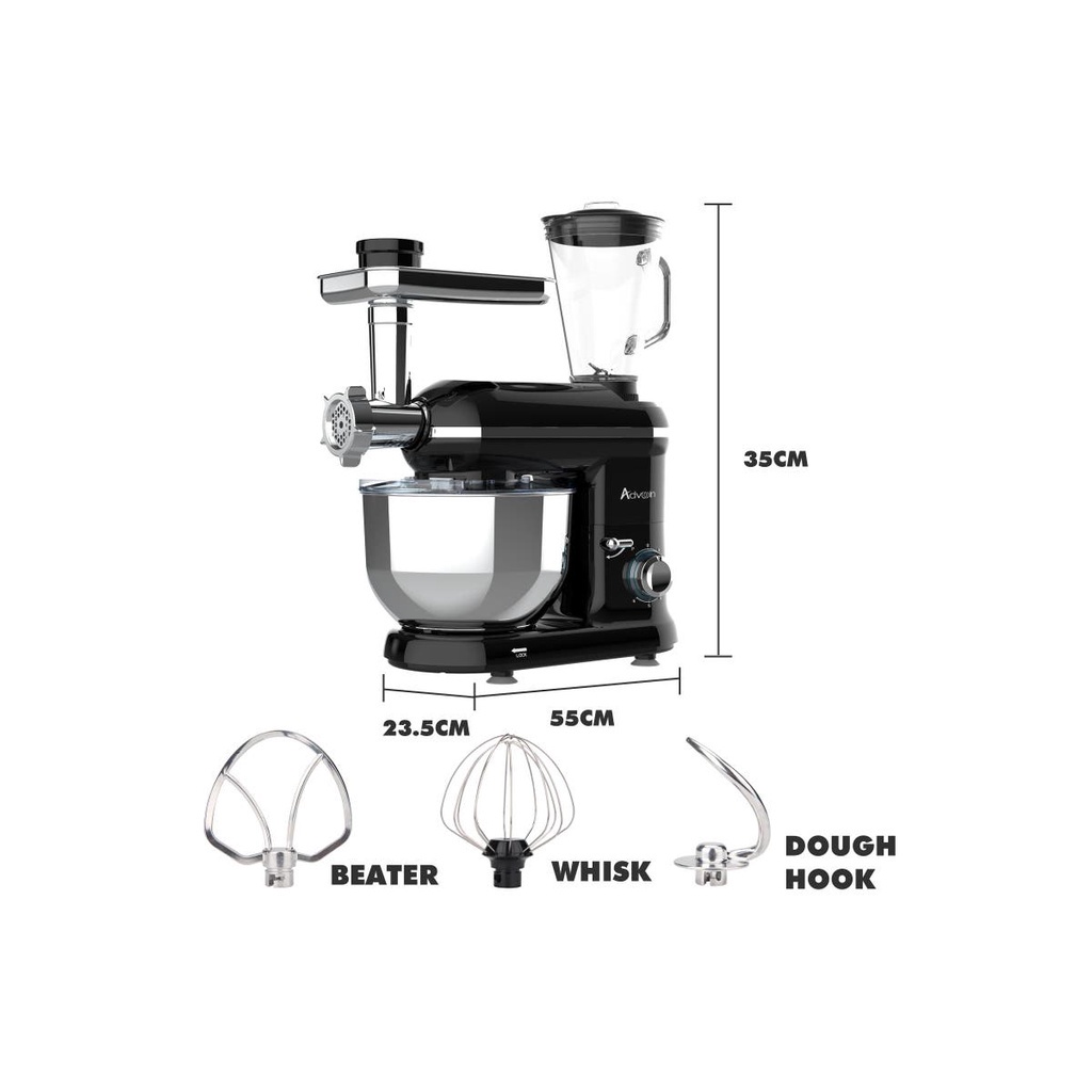 Máy nhào bột Advwin 5L 1100W 6 trong 1 - tiêu chuẩn Châu Âu - Bảo hành 1 năm