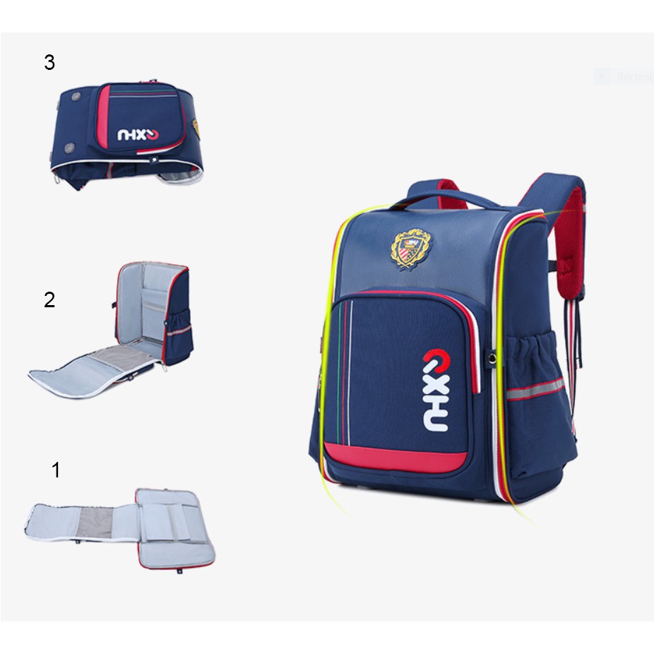 Ba lô học sinh cấp 1&2 siêu nhẹ chống gù chống nước cao cấp phong cách châu âu