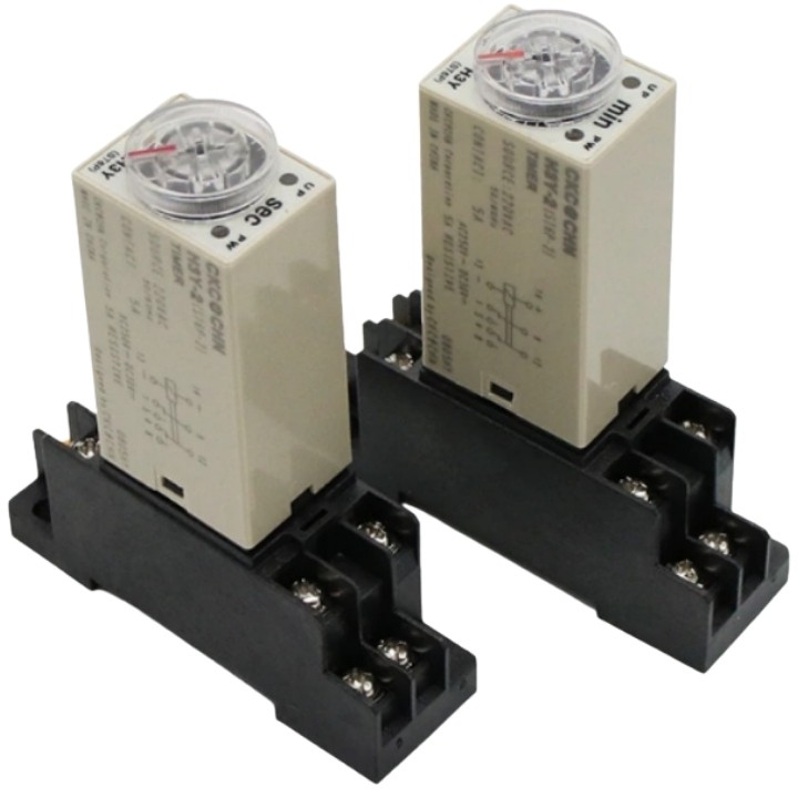 Timer mini H3Y-2 Rơ le thời gian 8 chân nhỏ 12VDC tặng kèm chân đế PYF08A