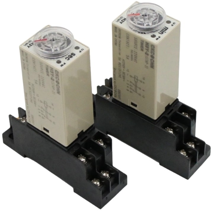 Timer mini H3Y-2 Rơ le thời gian 8 chân nhỏ 12VDC  tặng kèm chân đế PYF08A