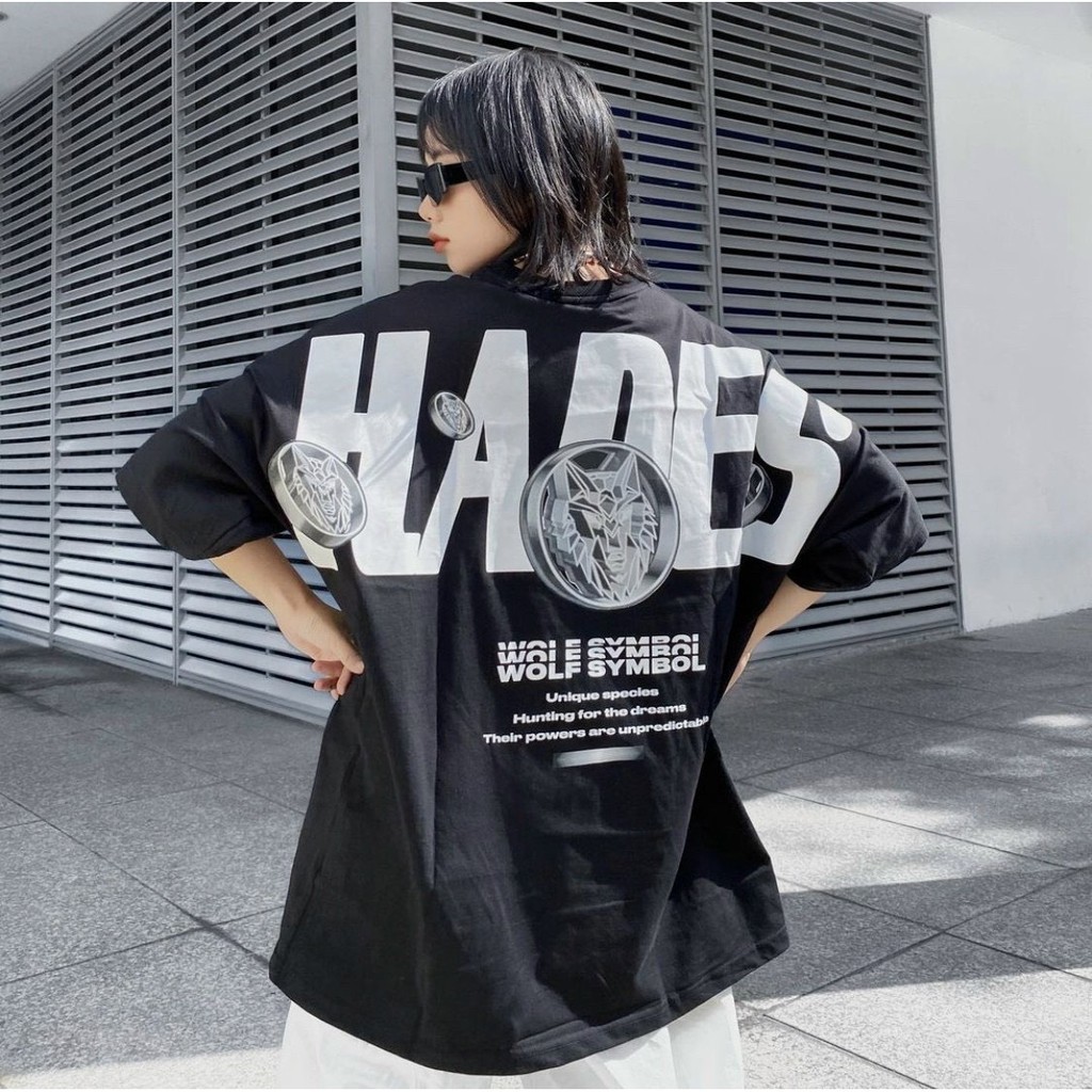 𝙁𝙍𝙀𝙀𝙎𝙃𝙄𝙋 Áo thun Hades Wolf Symbol Tee, áo phông 𝐔𝐍𝐈𝐒𝐄𝐗 form rộng tay lỡ chất cotton