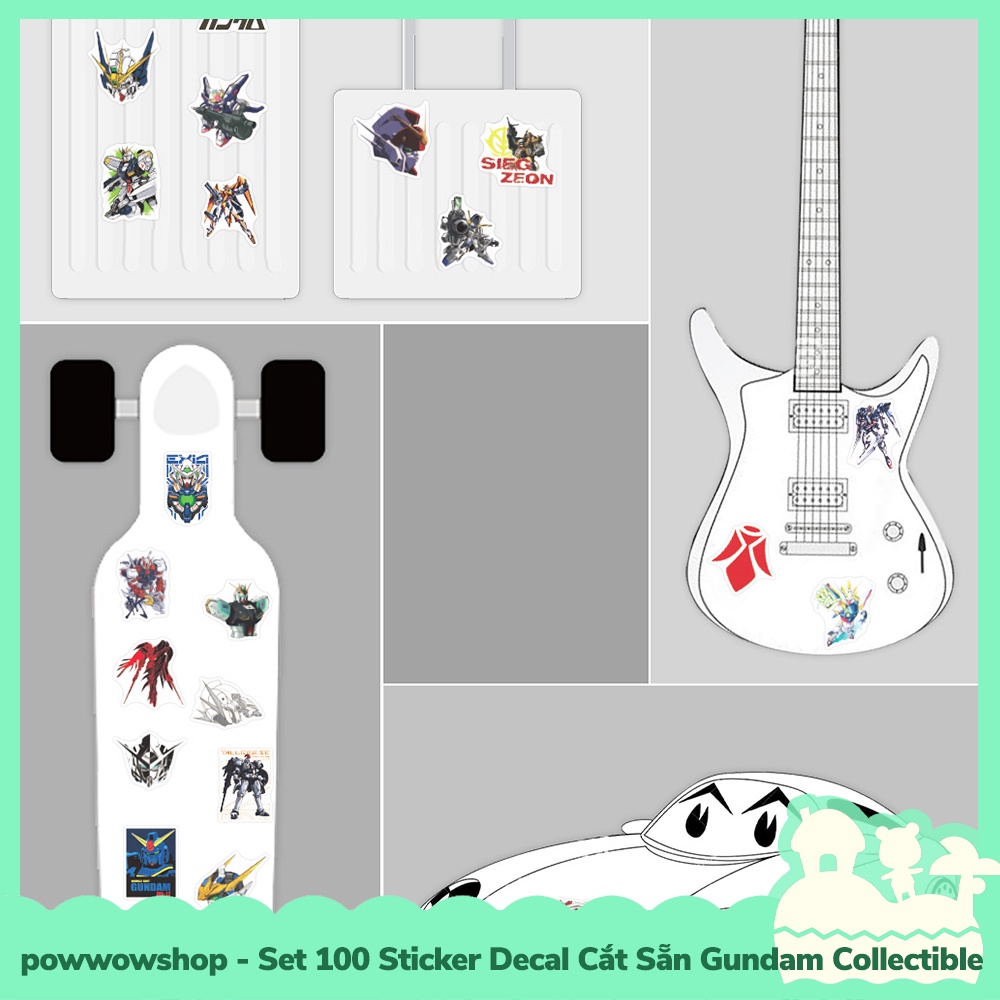 [Sẵn VN - Hỏa Tốc] Set 100 Sticker Mini Decal Dán Trang Trí Vật Dụng Mẫu Anime Manga Game Gundam Collectible
