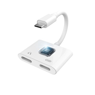 AMORUS Bộ Chuyển Đổi Từ Giắc Cắm Tai Nghe USB C Sang Hai Cổng Type-C Đa Năng