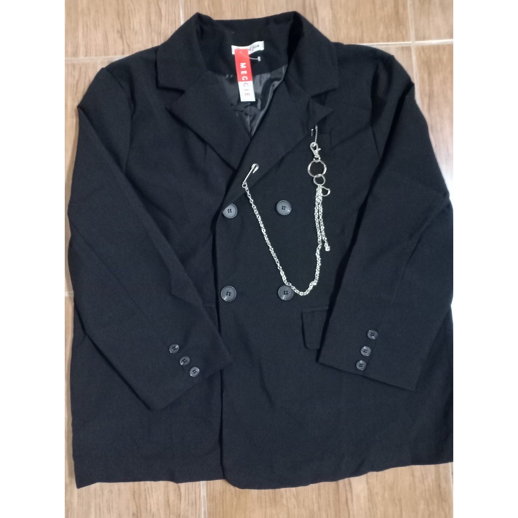 Áo Blazer Kèm Phự Kiệm Vest Unisex From Rộng Phong Cách Hàn Quốc V02